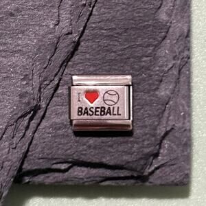 I ❤️ Baseball Italian Charm Bracelet Link
